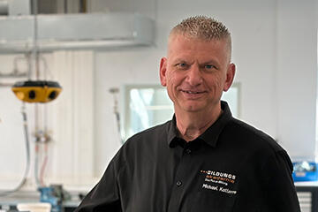 Portrait von Michael Katterre in der SHK-Werkstatt der Bildungsakademie Waldshut